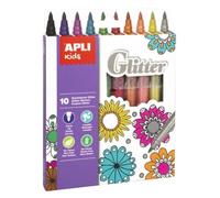 APLI Kids Feutres couleurs pailletées assorties x10