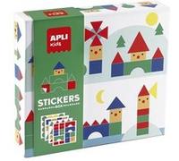 APLI kids - Geometric Villages Sticker Set - jeu éducatif