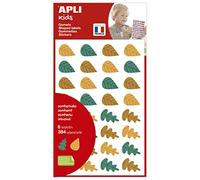 APLI KIDS Pochette de 6 feuilles (384 u) de gommettes enlevables feuilles d'arbres