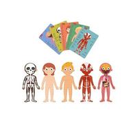 APLI Kids 19438 - Puzzles éducatifs Le Corps Humain : 5 Puzzles de 48 pièces et 15 fiches pour Tout découvrir sur Le Corps Humain. Contient Un Puzzle Phosphorescent. Enfants âgés de 5 Ans et Plus.