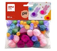 APLI Kids Pompons doux de diverses tailles et couleurs pour loisirs créatifs et artisanat 18241