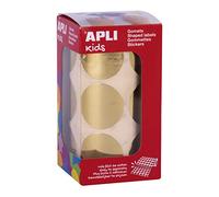 APLI Kids Rouleau de gommettes rondes Ø 33 mm Métallisées Or 18481