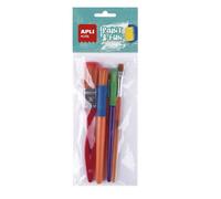 Apli Kids - Set 5 pinceaux enfants multicolore, tailles variées - peinture et dessin (19411)