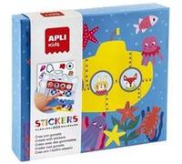 APLI Kids 19694 - Jeu de gommettes créatif sur le thème des transports - Jeu d'autocollants - Complète les illustrations avec des gommettes - Activité créative avec des stickers.
