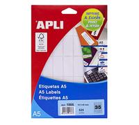 APLI Lables A5 Print&Write 19 x 40mm étiquette auto-collante Blanc 595 pièce(s)