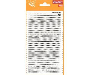 APLI Lettres et Chiffres Transferts (1 Feuille) DD15F 3 mm Noir