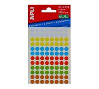 Apli Lot de 288 mini étiquettes de 8 mm de diamètre Couleurs assorties