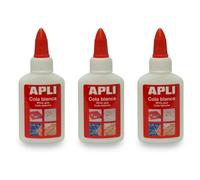 apli Lot de 3 Colles blanche - 40 g