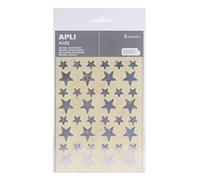 APLI Lot de 3 feuilles de stickers étoile holographique