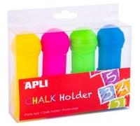 APLI Porte-craies Jumbo 19026 - Lot de 4, réglables, préviennent la casse, couleurs assorties