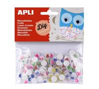 Apli mobile yeux pupilles couleur ronde pupilles autocollants assortis sachet -100u-