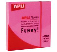 APLI Feuilles adhésives 11898 – 75 x 75 mm – Repositionnables – Rose