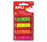 APLI Dévidoirs index zig-zag adhésif repositionnable 12 x 45 mm – Blister de 4
