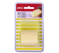 APLI 18190-Rouleau distributeur de note adhésif 50 mm x 8 m Jaune pastel