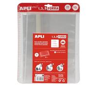 APLI - Pack de 10 couvre-livres avec rabat ajustable en polypropylène. 20282 - Dimensions : 29 x 53 cm, 75 µ.