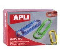 APLI Boîte de trombones 11723 Multicolore 32 mm 100 pièces