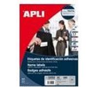 Apli 012252 20 Badge Textile Adhésif, 63,5 x 29,6mm, Blanc