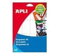 APLI PAPER - Adhésif permanent - blanc - 16 x 22 mm 990 étiquette(s) (15 feuille(s) x 66) étiquettes G