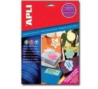 APLI PAPER - Adhésif permanent - bleu pastel - 70 x 34 mm 480 étiquette(s) (20 feuille(s) x 24) étiquettes G