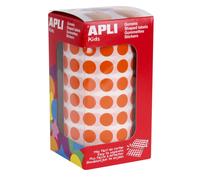 APLI PAPER - Adhésif permanent - orange - diamètre 10,5 mm 5192 étiquette(s) étiquettes