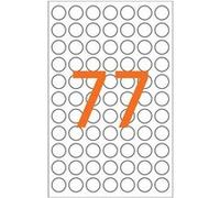 APLI PAPER - Adhésif permanent - orange - diamètre 8 mm 462 étiquette(s) (6 feuille(s) x 77 étiquettes G