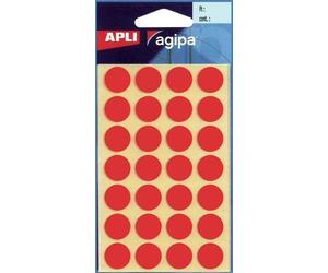 Apli Paper - Adhésif Permanent - Rouge - Arrondi 15 Mm 168 Étiquette(S) (6 Feuille(S) X 28 Étiquettes