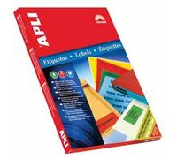 Apli Paper - Adhésif Permanent - Vert - 37 X 70 Mm 2400 Étiquette(S) (100 Feuille(S) X 24 Étiquettes