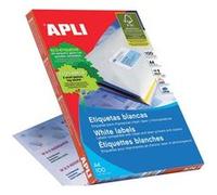 APLI PAPER - Auto-adhésif - blanc - 99.1 x 34 mm 1600 étiquette(s) (100 feuille(s) x 16) étiquettes Blanc G