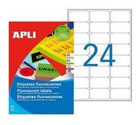 APLI Étiquettes auto-adhésives orange fluo 64 x 33,9 mm 480 étiquettes (20 feuilles)