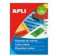 APLI Étiquettes 001602 – Lot de 20 – 210 x 297 mm – Vert – couleur permanente