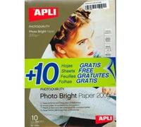 APLI Papier photo 004454 Bright A4 (210 x 297 mm) 240 g Lot de 20