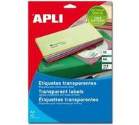 APLI Étiquettes transparentes Format 70 x 37 mm – Pack de 240