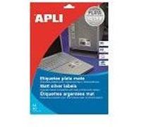 APLI PAPER - Polyester - adhésif permanent - argent - 45.7 x 21.2 mm 4800 étiquette(s) (100 feuille(s) x 48) étiquettes G