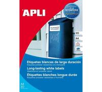 Apli Paper - Polyester - Adhésif Permanent - Blanc - 45.7 X 21.2 Mm 960 Étiquette(S) (20 Feuille(S) X 48 Étiquettes