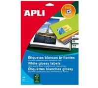 APLI PAPER - Polyester - brillant - adhésif permanent - blanc - 199.6 x 289.1 mm 10 étiquette(s) (10 feuille(s) x 1 étiquettes photo G