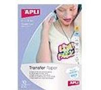 APLI Papier transfert vêtement 4128 – 10 feuilles A4 – Compatible imprimantes Ink Jet