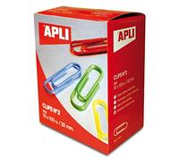 APLI Boîte de trombones 11723 Multicolore 32 mm 100 pièces