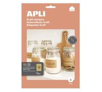 APLI - Papier kraft - adhésif permanent - kraft - 99.1 x 57 mm 100 étiquette(s) (10 feuille(s) x 10 étiquettes