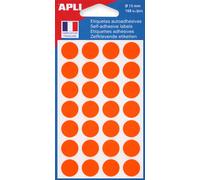 APLI Pastilles adhésives Ø 15 mm - 111845 - Pochette de 168 - Orange