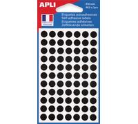 APLI Pastilles adhésives Ø 8 mm - 111837 - Pochette de 462 - Noir