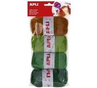 APLI Pelote de fils à tricoter 946051, 4 unités 50 g, tons verts