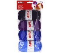 APLI Pelotes de laine 14092, lot de 4 tons bleus, 4x50 g, 100% acrylique