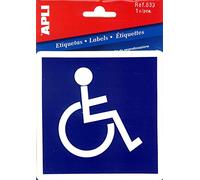 APLI Pictogramme adhésif en PVC Passage handicapé 114 x 114 mm
