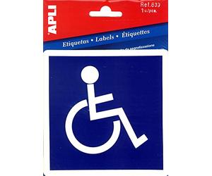 APLI Pictogramme PVC Adhésif Passage handicapé 114 x 114 mm