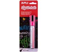 Apli Pink Marqueur à craie liquide - Pointe ronde de 5,5 mm - Idéal pour les tableaux noirs, le plastique, les fenêtres, la céramique, le vinyle, le métal, etc. - Facile à effacer avec un chiffon humi