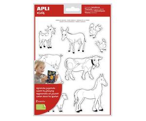 Apli Poch. 2 Flles De Gommettes Enlevables À Colorier Sur La Ferme