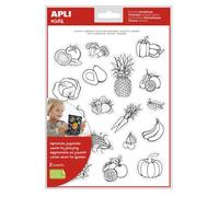 Apli Poch. 2 Flles De Gommettes Enlevables À Colorier Sur Les Fruits Et Légumes