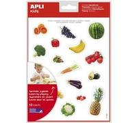 APLI Pochette 12 feuilles gommettes images réalistes enlevable Les légumes G