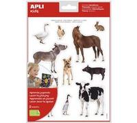 APLI Pochette 2 feuilles gommettes images réalistes enlevable La ferme G