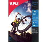 Apli Pochette 20 feuilles papier photo brillant 135g 210 x 297 mm